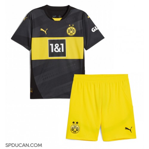 Dječji Nogometni Dres Borussia Dortmund Gostujuci 2024-25 Kratak Rukav (+ Kratke hlače)